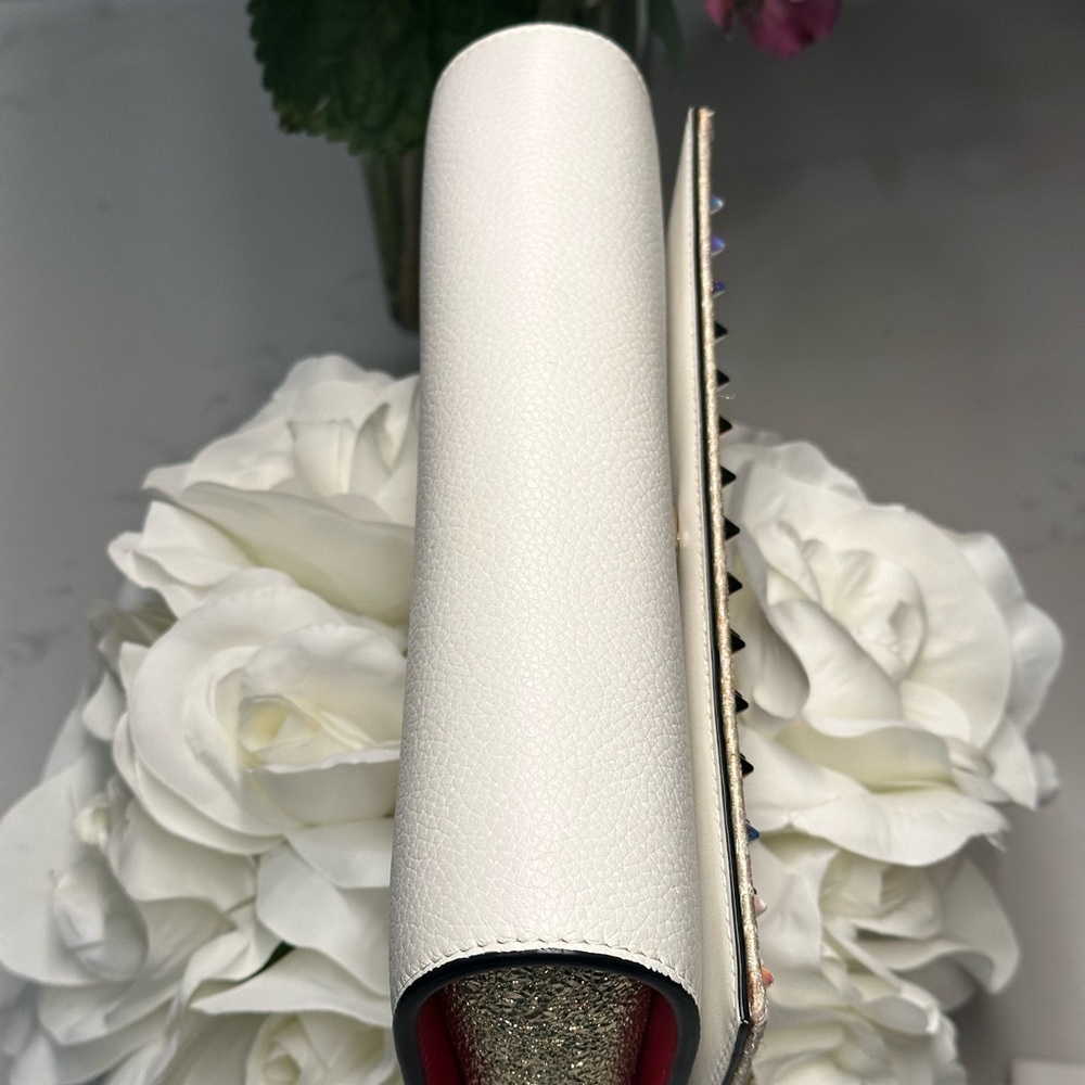 Christian Louboutin Paloma Silver and Gold Studded Clutch Shoulder Bag - Picture 9 of 16